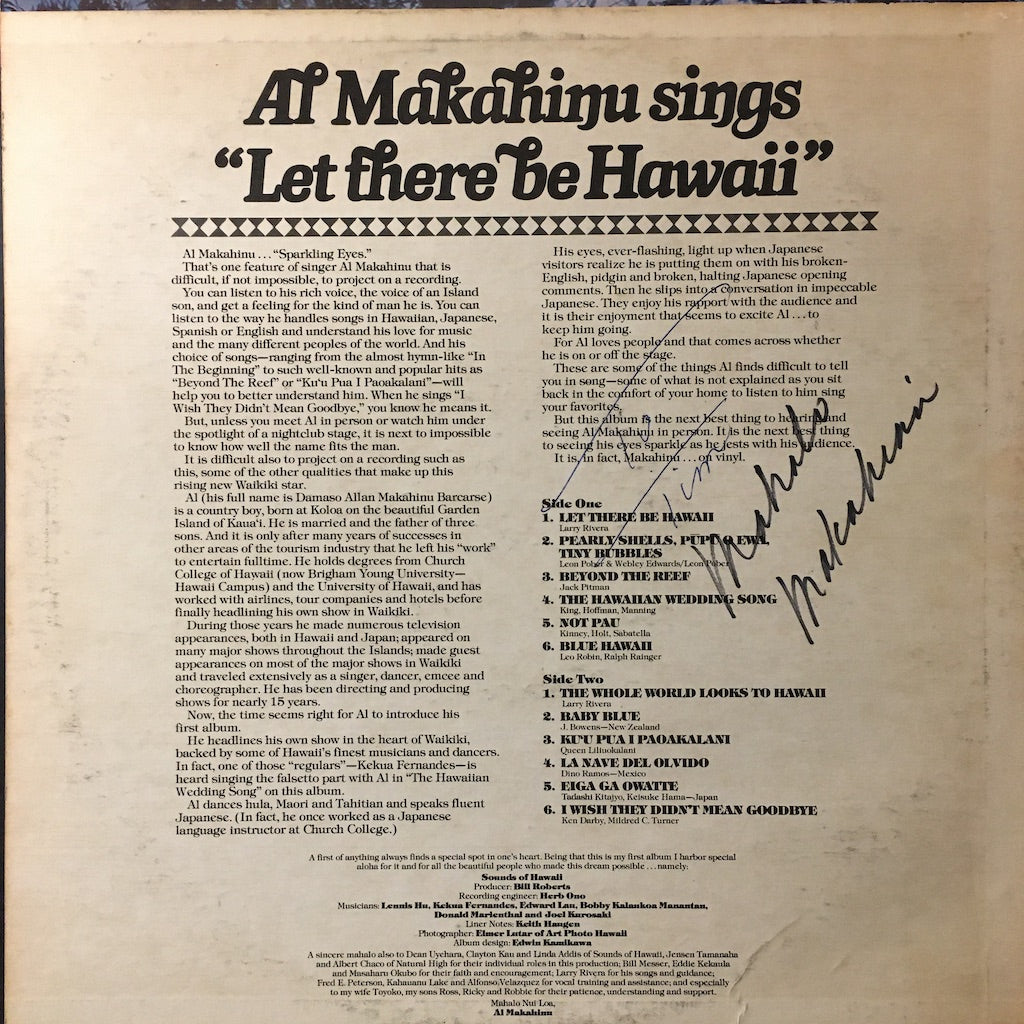 Al Makahim - Al Makahim sings Let There be Hawaii [SIGNED COPY]