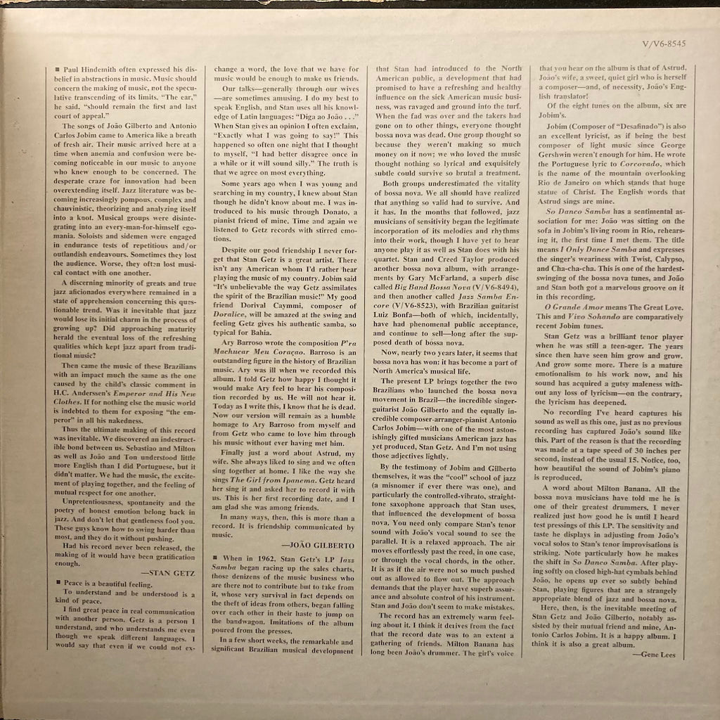 Stan Getz  ft. Antonio Carlos Jobim - Getz/Gilberto