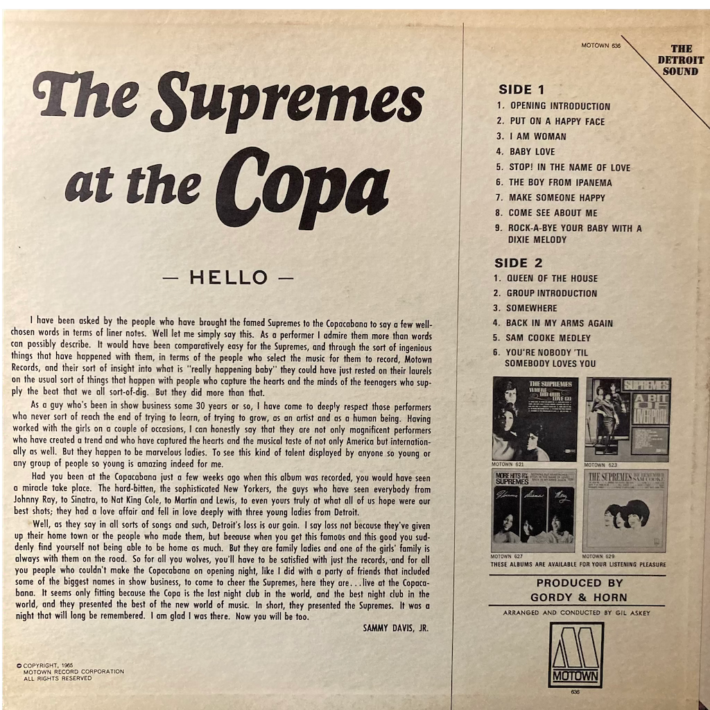 The Supremes - The Supremes at the Copa