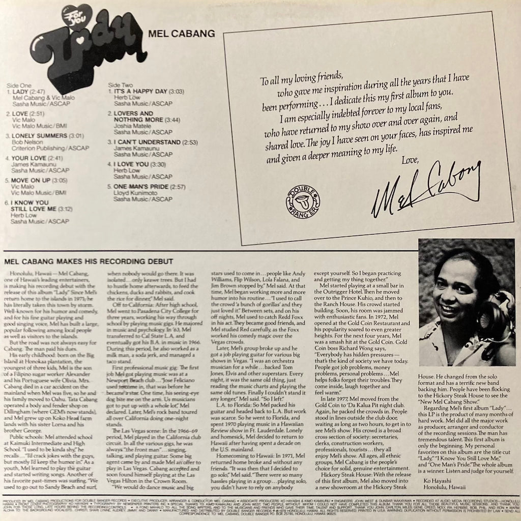 Mel Cabang - For You Lady