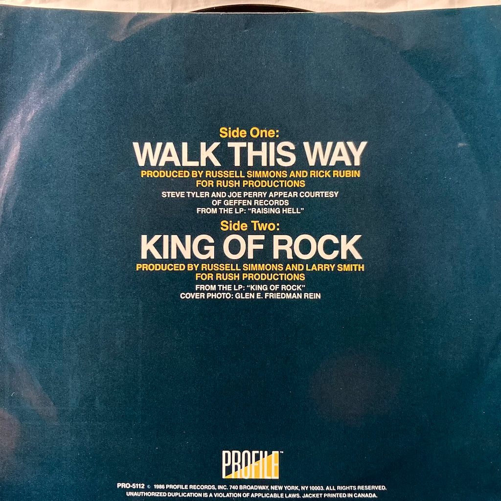 Run DMC - Wal This Way/King Of Rock [7"]