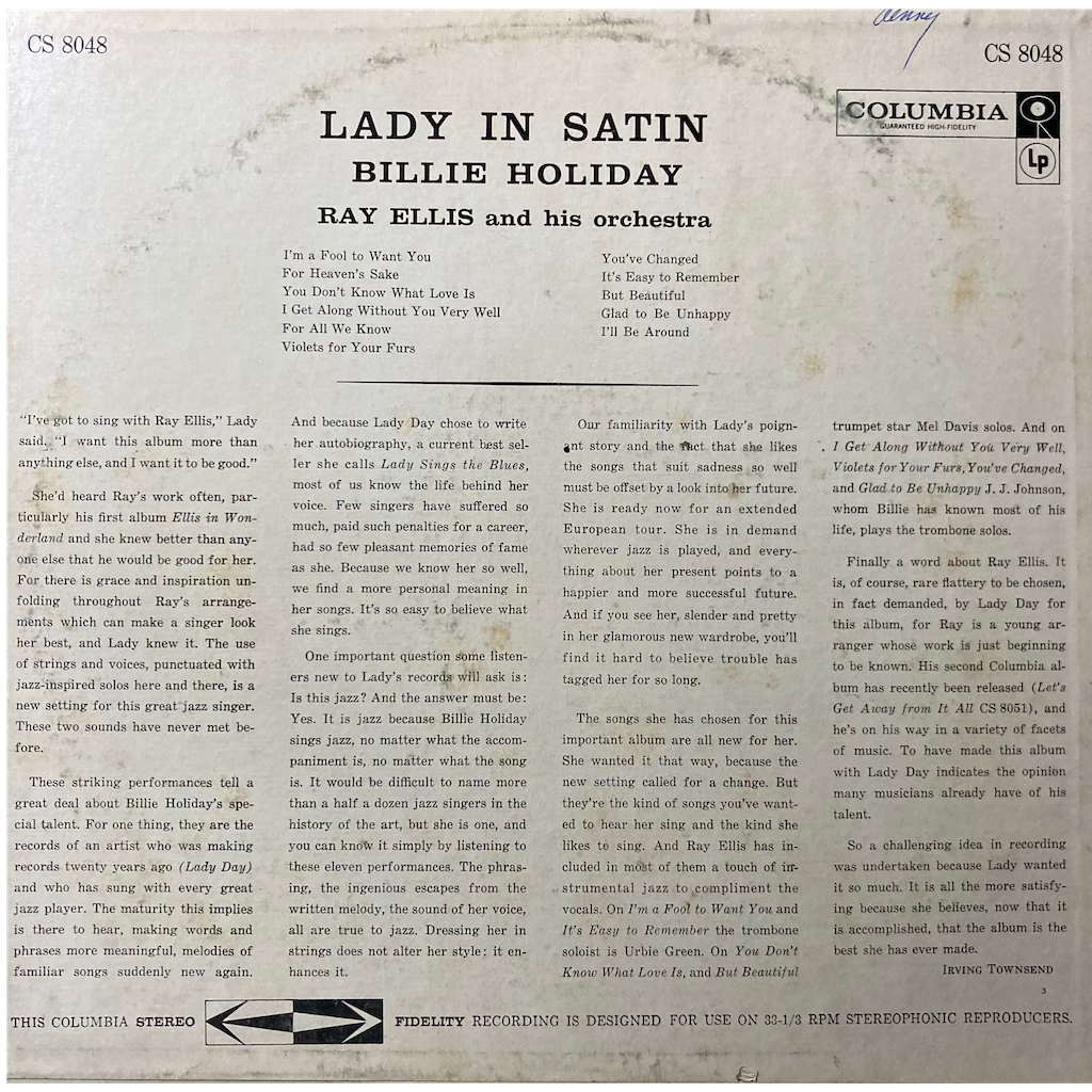Billie Holiday - Lady In Satin