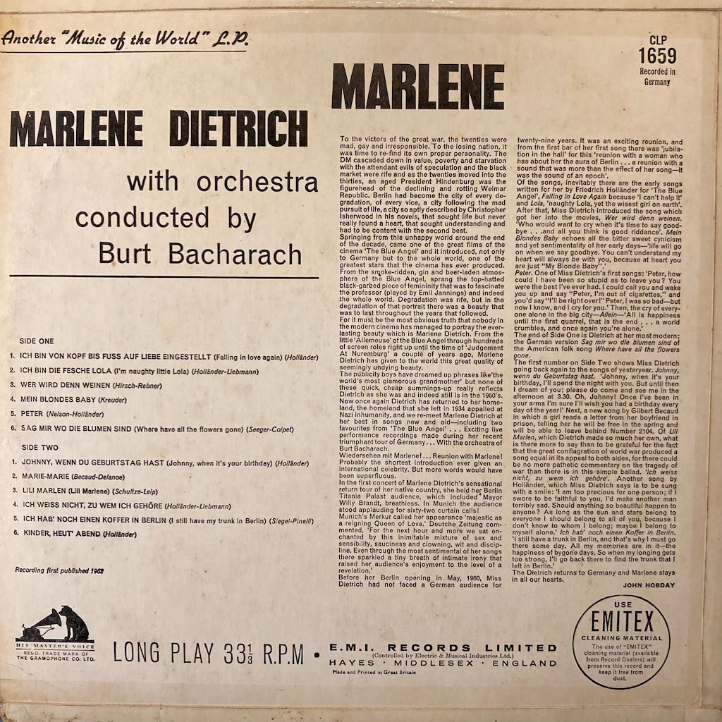 Marlene Dietrich - Marlene Dietrich Returns To Germany