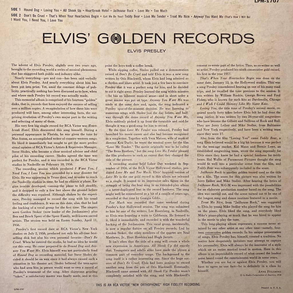 Elvis Presley - Elvis' Golden Records