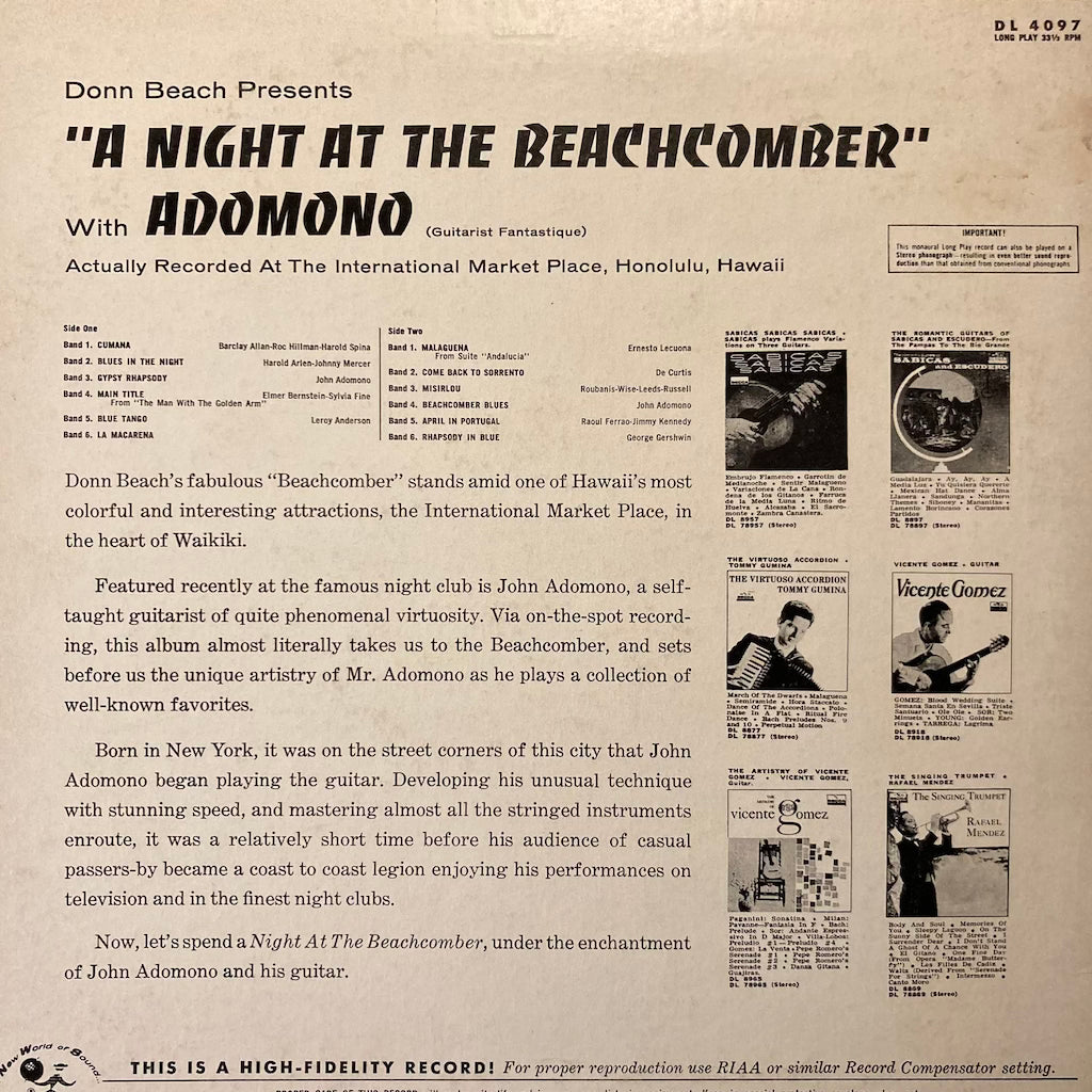 John Adomono - A Night At The Beachcomber with Adomono