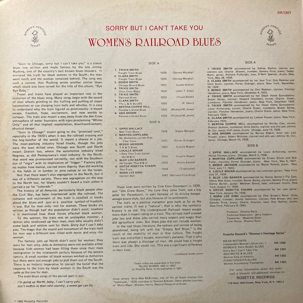 V/A - Sorry I Can't Take You - Women's Railroad Blues