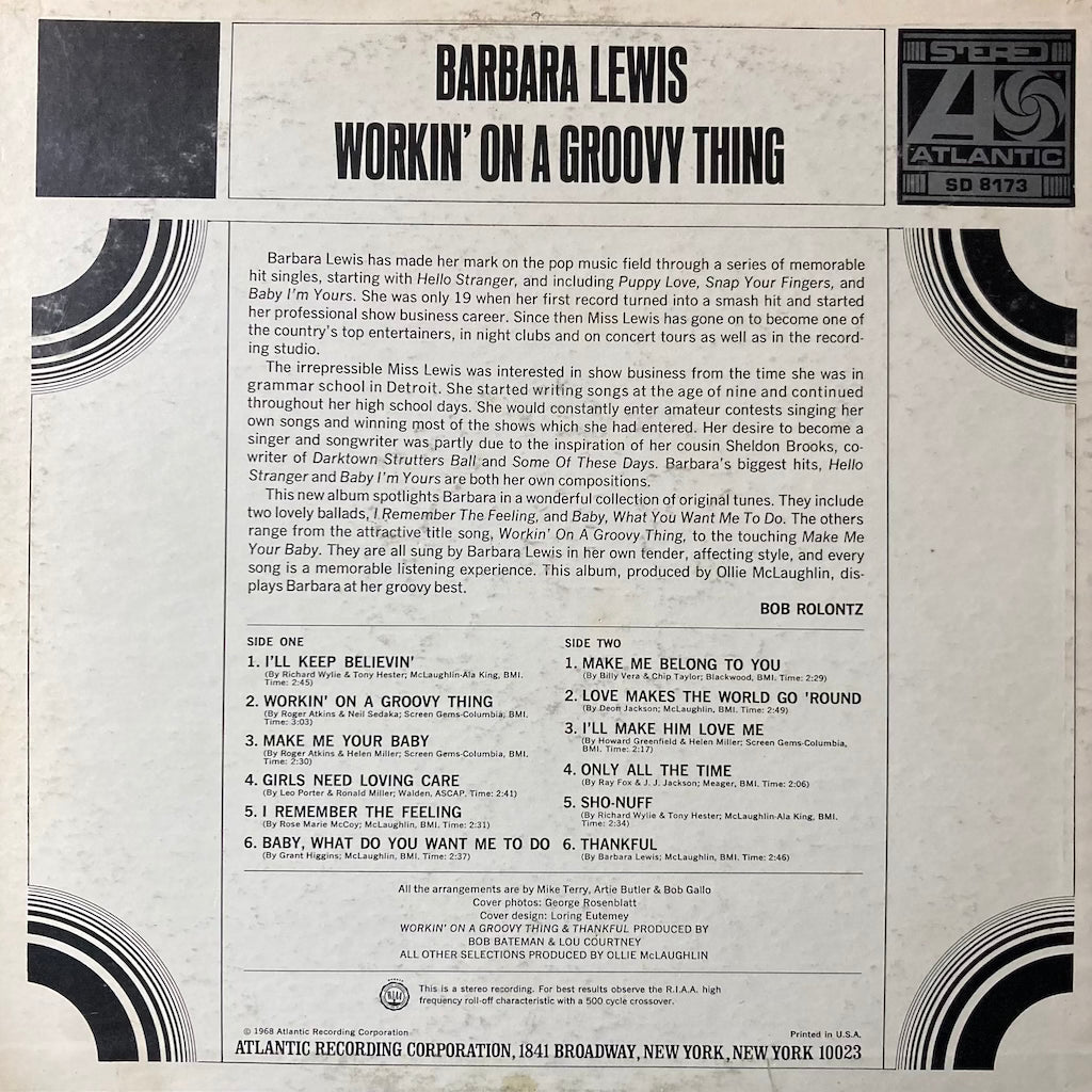 Barbara Lewis - Workin' On A Groovy Thing