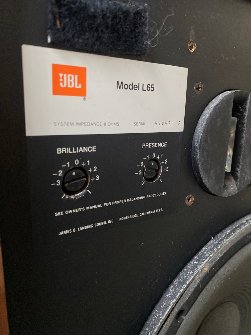 JBL L65 speakers (used) - Local Pickup Only