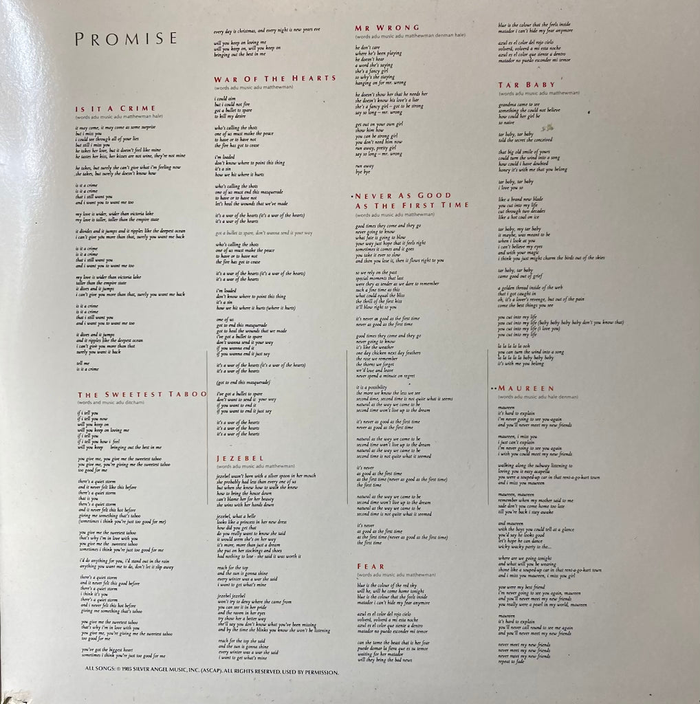 Sade - Promise [Gatefold]