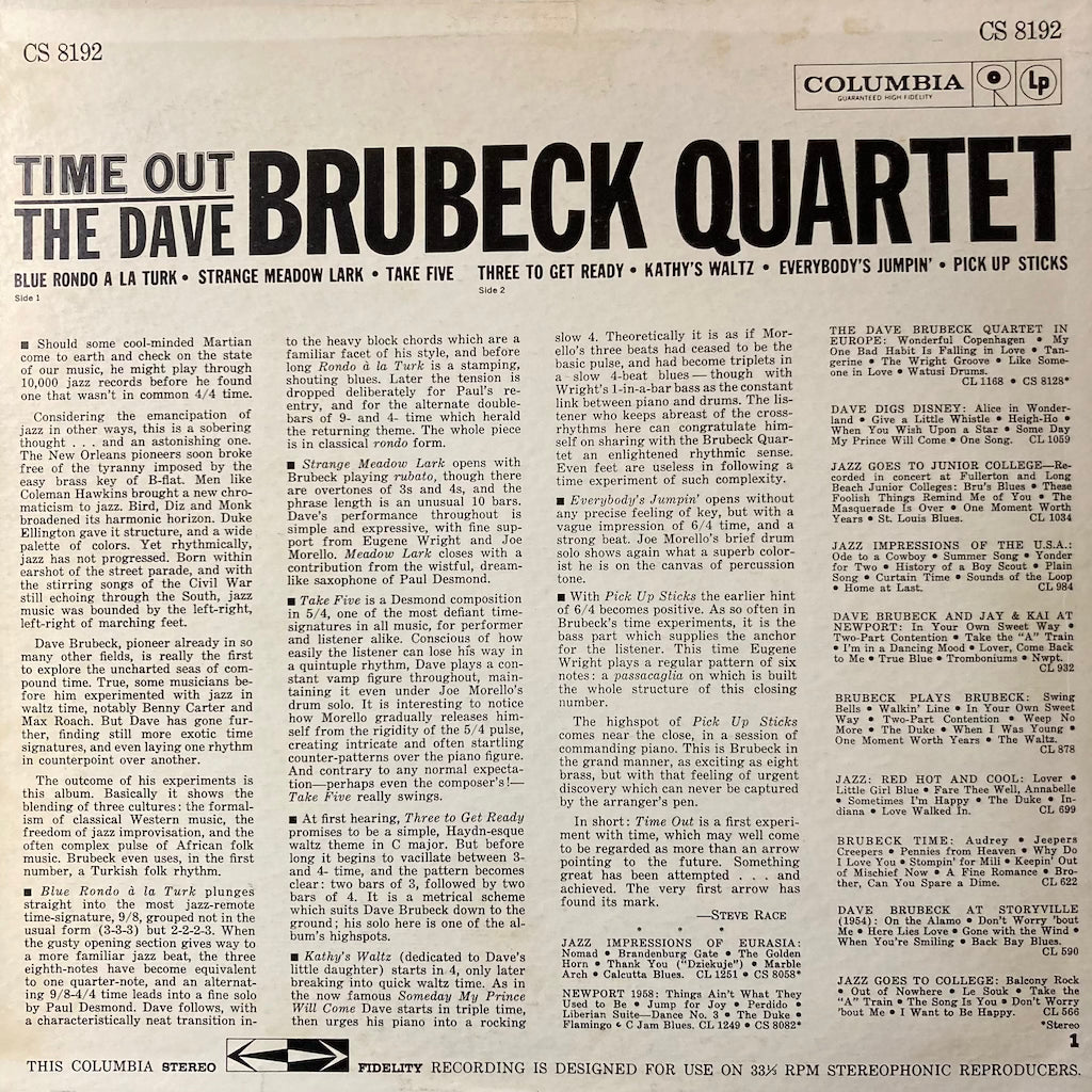 Dave Brubeck - Time Out ft.The Dave Brubeck Quartet [SIGNED]