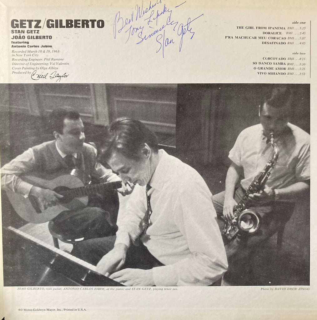Stan Getz and Joao Gilberto - ft. Antonio Carlos Jobim [SIGNED by Stan Getz]