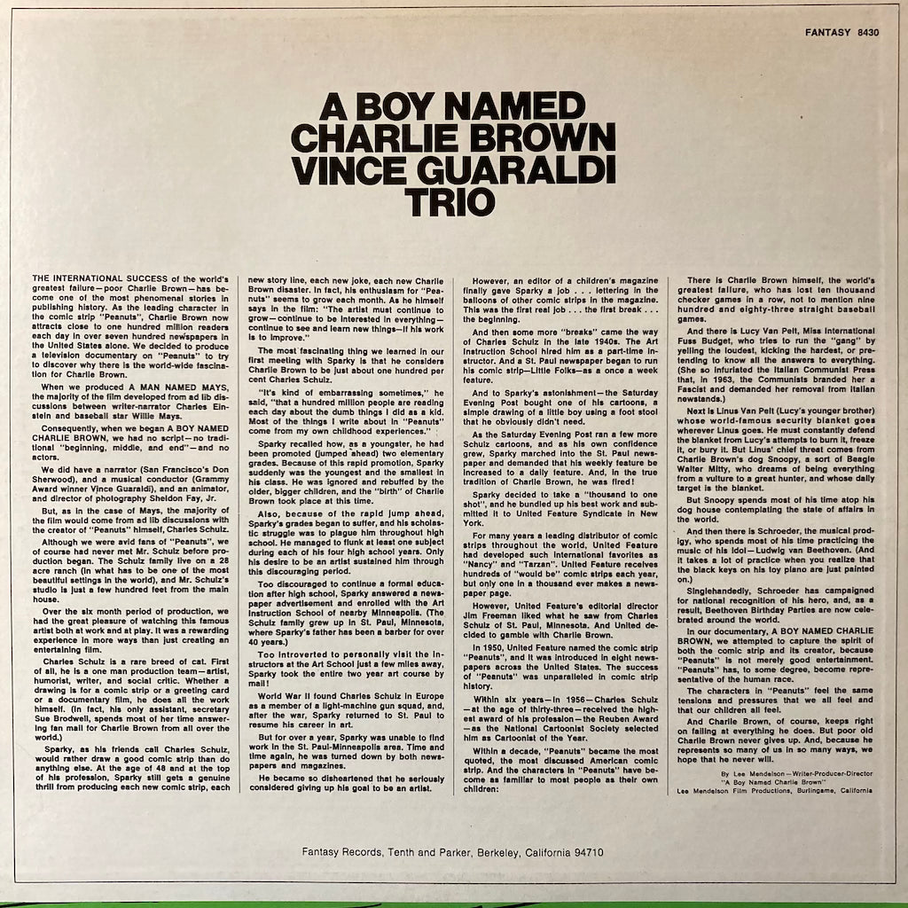 Vince Guaraldi Trio - A Boy Named Charlie Brown