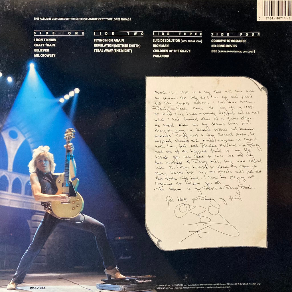 Ozzy Osbourne - Randy Rhoads Tribute