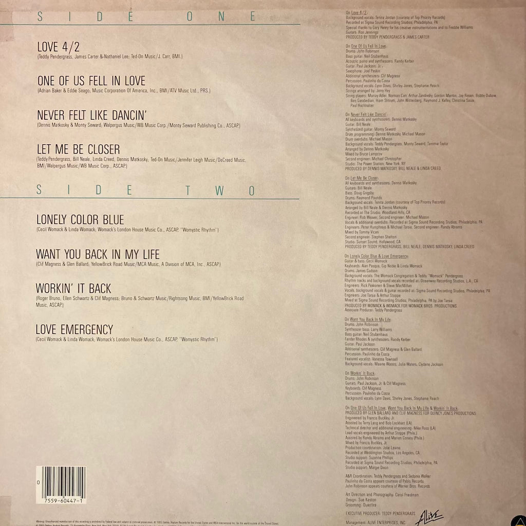 Teddy Pendergrass - Workin' It Back