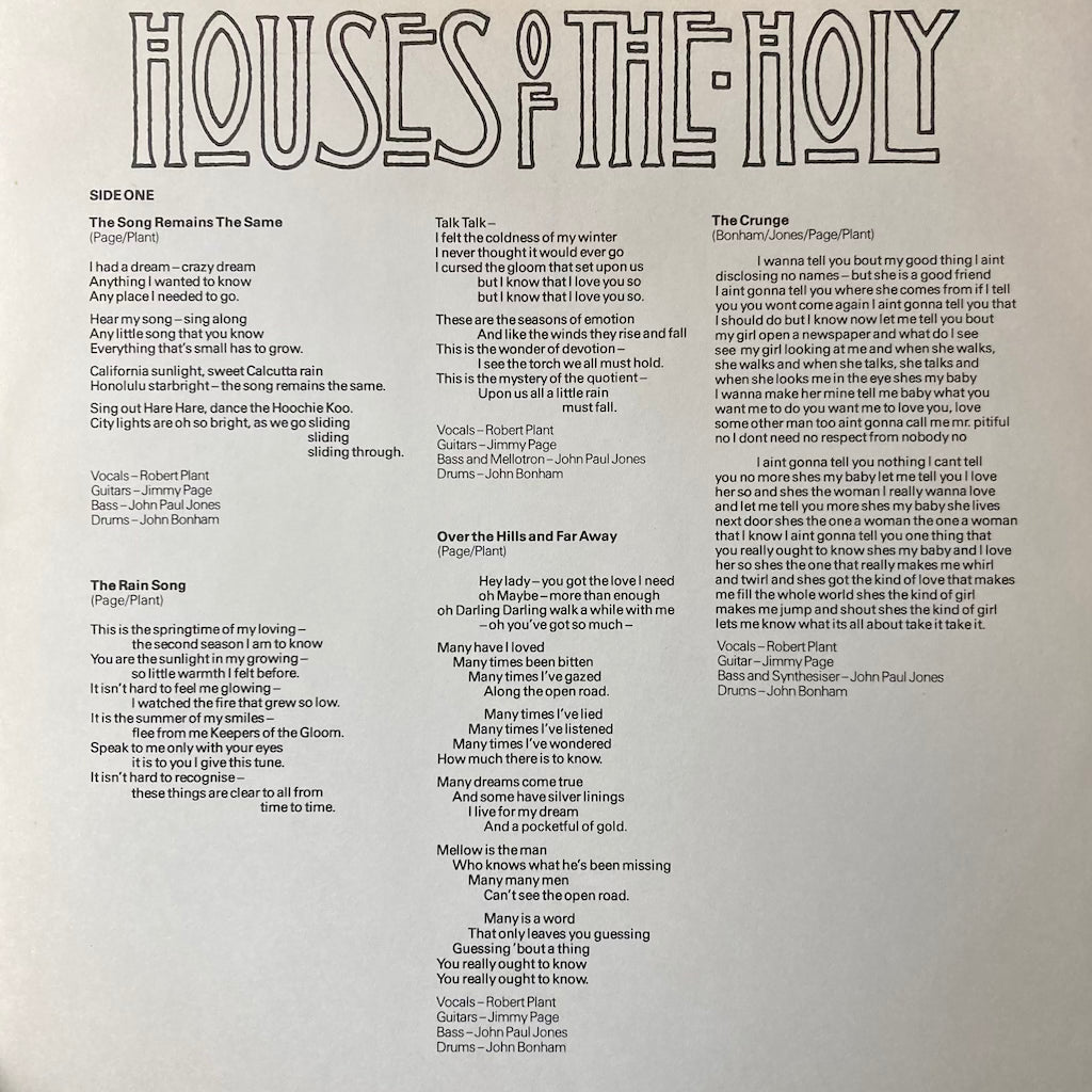 Led Zeppelin - Houses Of The Holy [Original Gatefold Press]