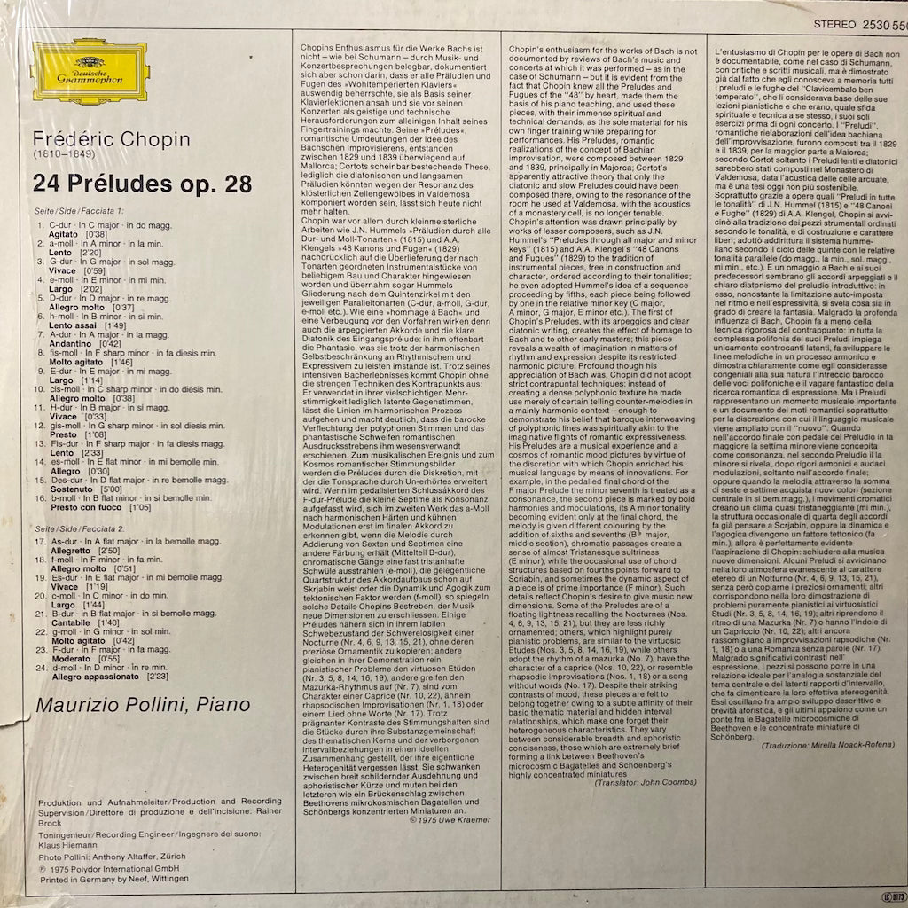 Maurizio Pollini - Chopin:24 Preludes OP.28