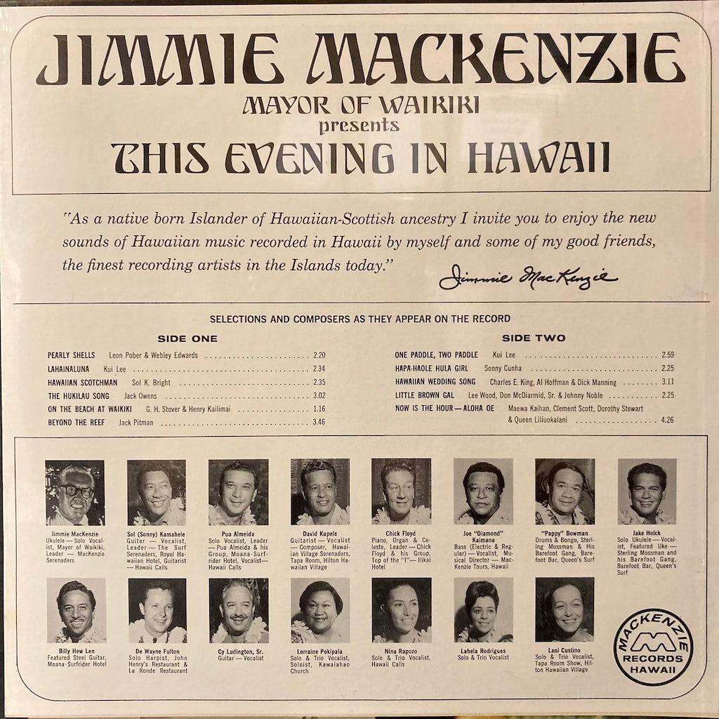 Jimmie Mackenzie - Mayor Of Waikiki presents This Evening In Hawaii [SEALED]