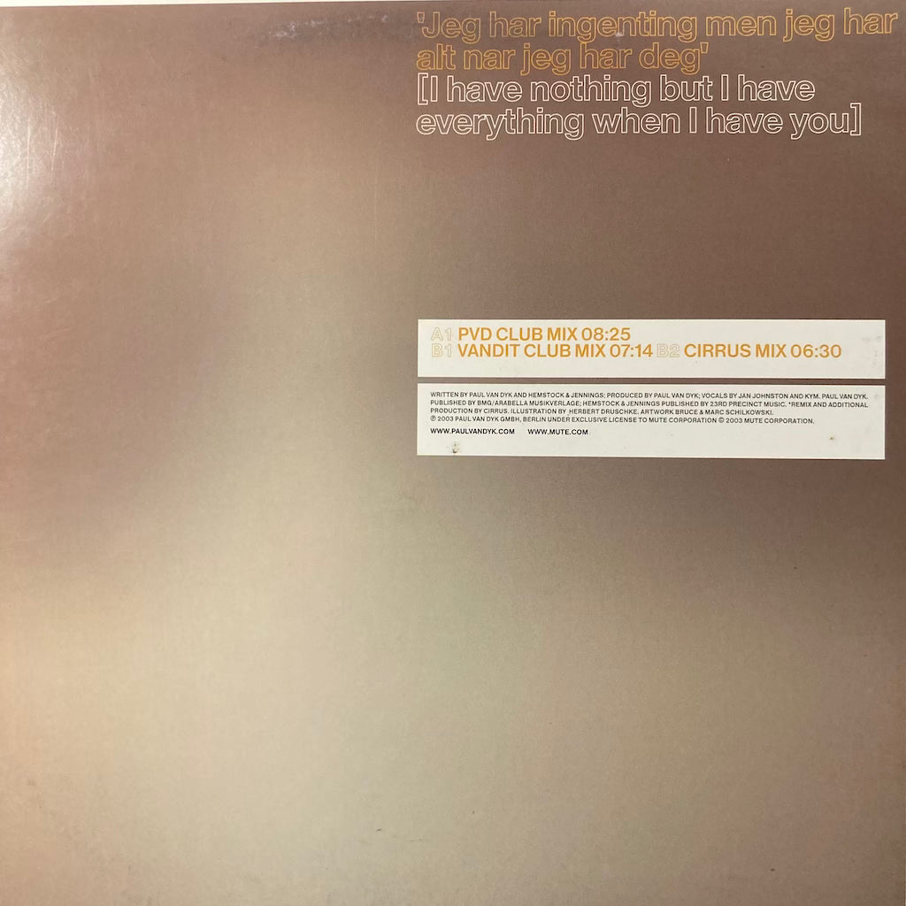 Paul Van Dyk - Nothing But You feat. Hemstock & Jennings