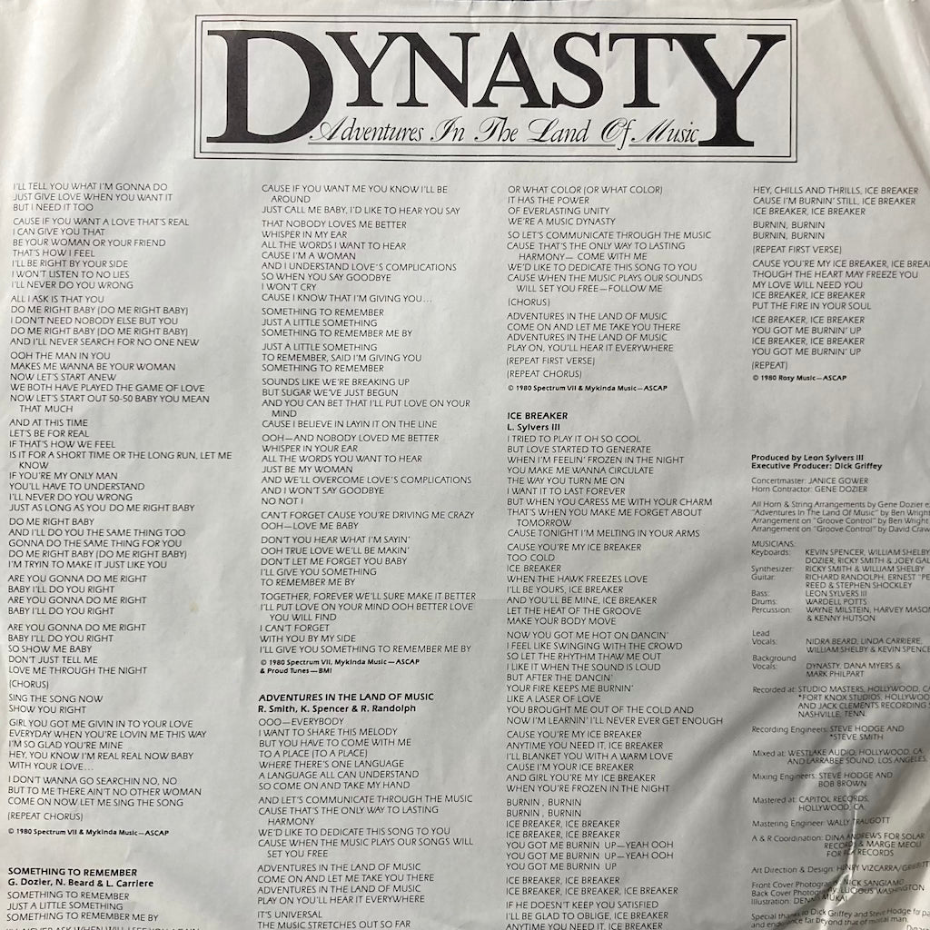 Dynasty - Adventures In The Land Of Music