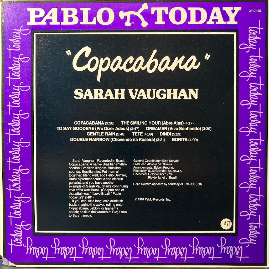 Sarah Vaughan - Copacabana (Exclusivaente Brasil)