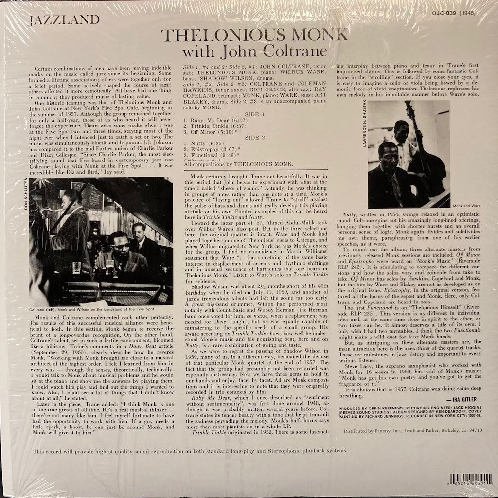Thelonious Monk With John Coltrane - Thelonious Monk With John Coltrane