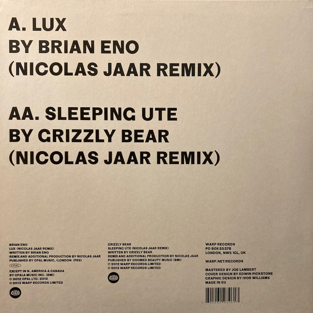 Biran Eno/Nicolas Jaar/Grizzy Bear - Lux/Sleeping Cute 12"