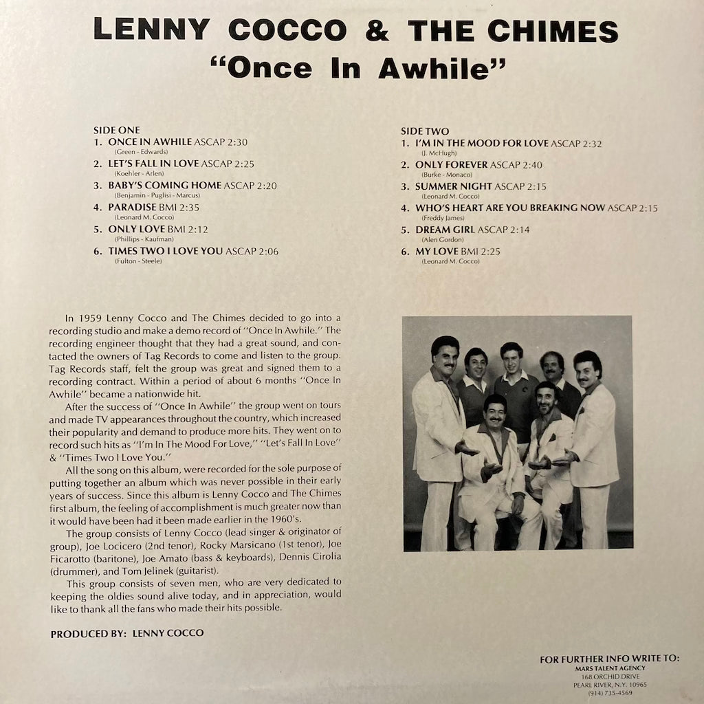 Lenny Cocco & The Chimes - Once In A While