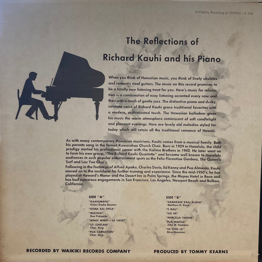 Richard Kauhi - Hawaiian Reflections Of Richard Kauhi and His Piano