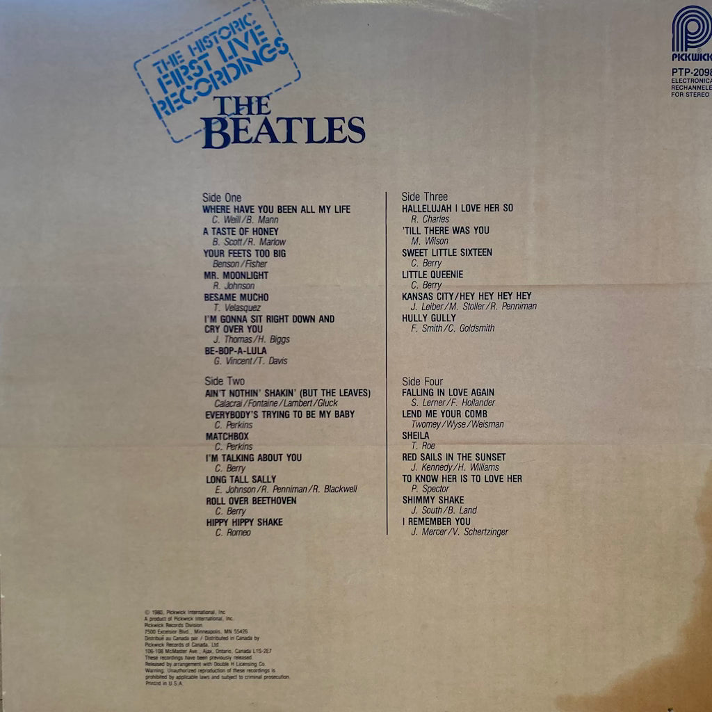 The Beatles - The Historic First Live Recordings