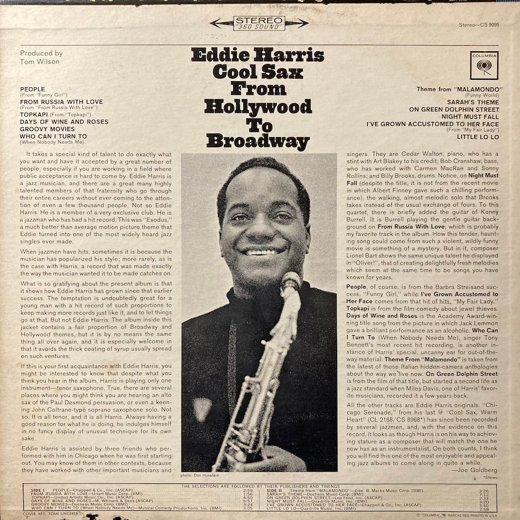 Eddie Harris - Cool Sax From Hollywood to Broadway