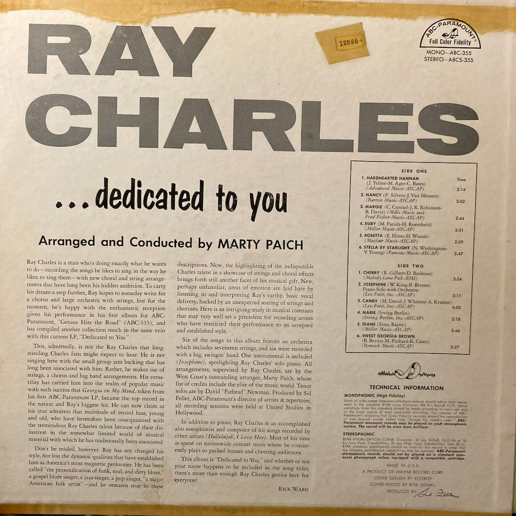 Ray Charles - Dedicated To You