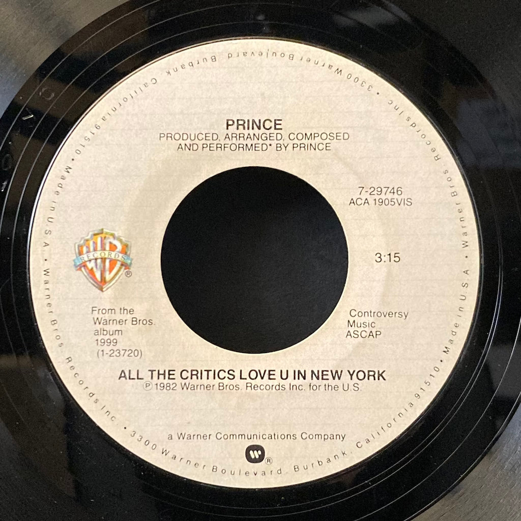 Prince - Little Red Corvette/All The Critics Love U In New York 7"