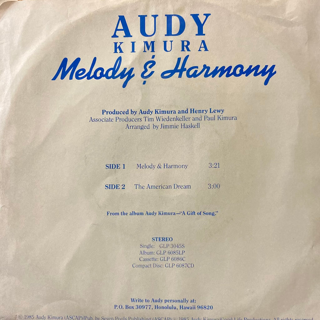 Audy Kimura - Malody & Harmony/The American Dream 7"