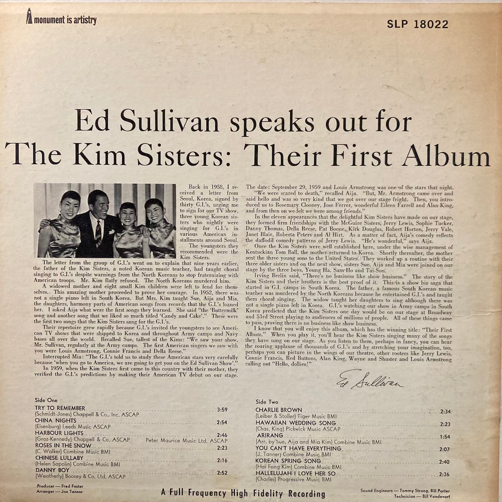 The Kim Sisters - Their First Album [signed]