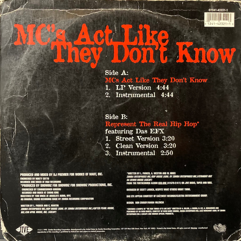 KRS ONE - Mc's Act Like They Don't Know