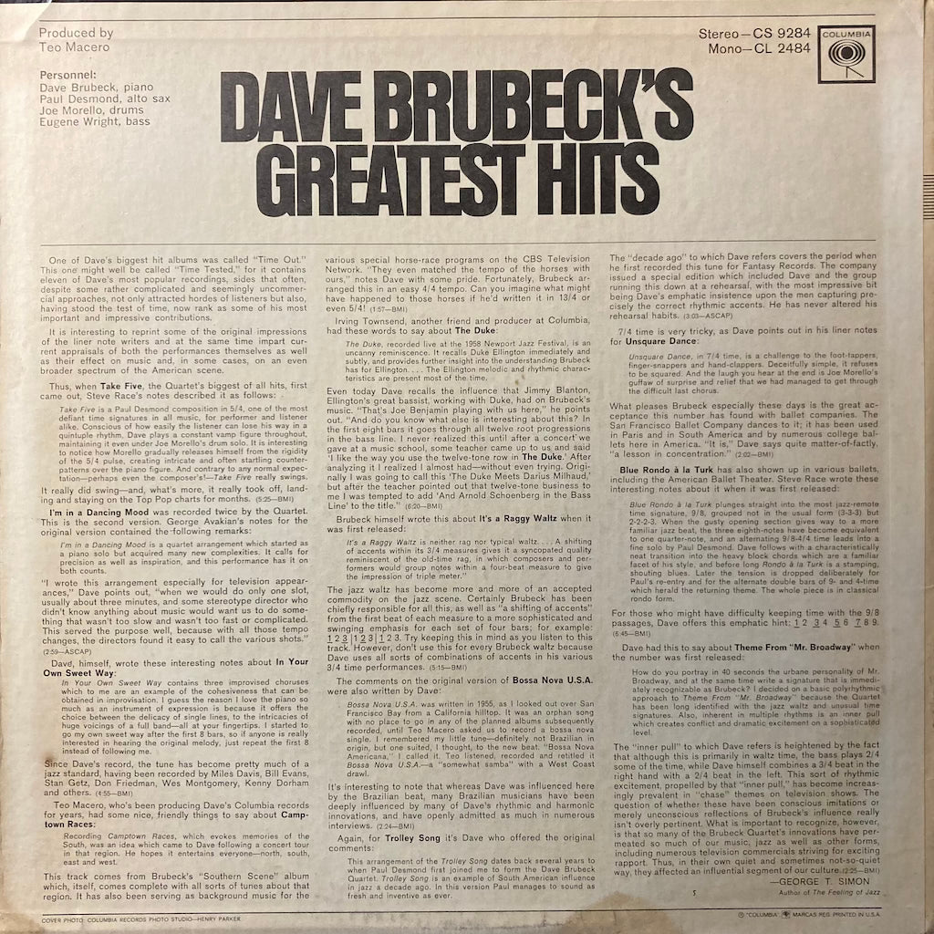 Dave Brubeck - Dave Brubeck's Greatest Hits