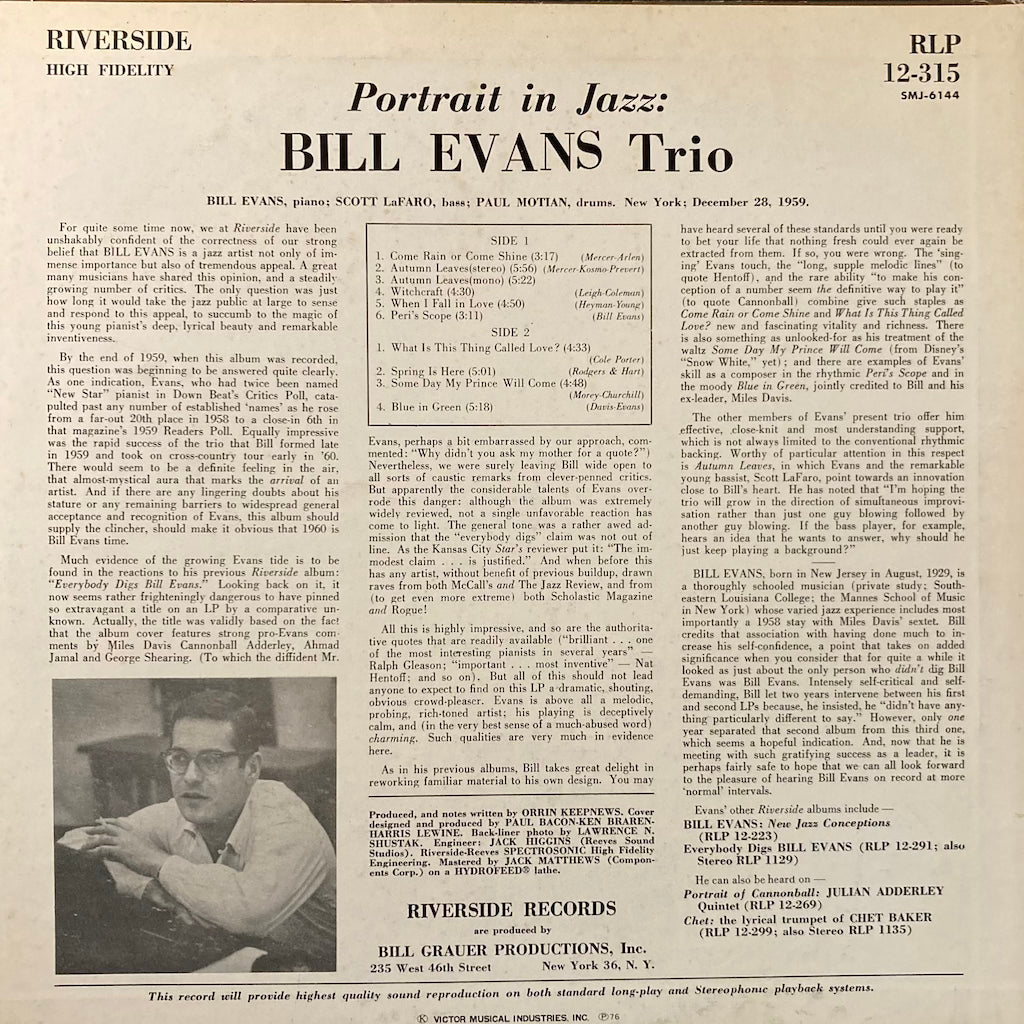 Bill Evans Trio - Portrait in Jazz