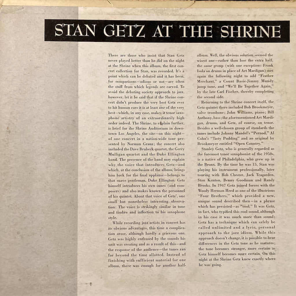 Stan Getz - Stan Getz at The Shrine