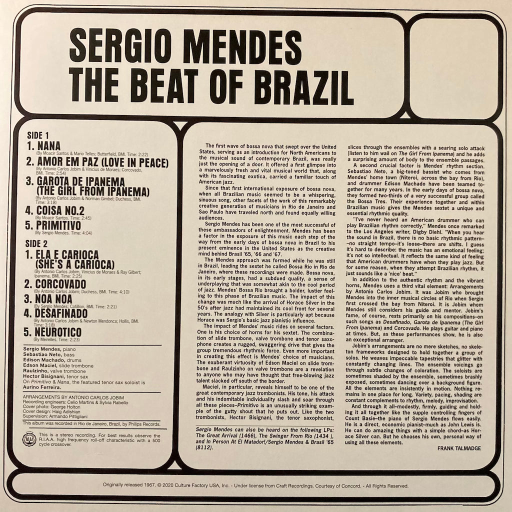 Sergio Mendes - The Beat of Brazil [Blue/Yellow Vinyl]