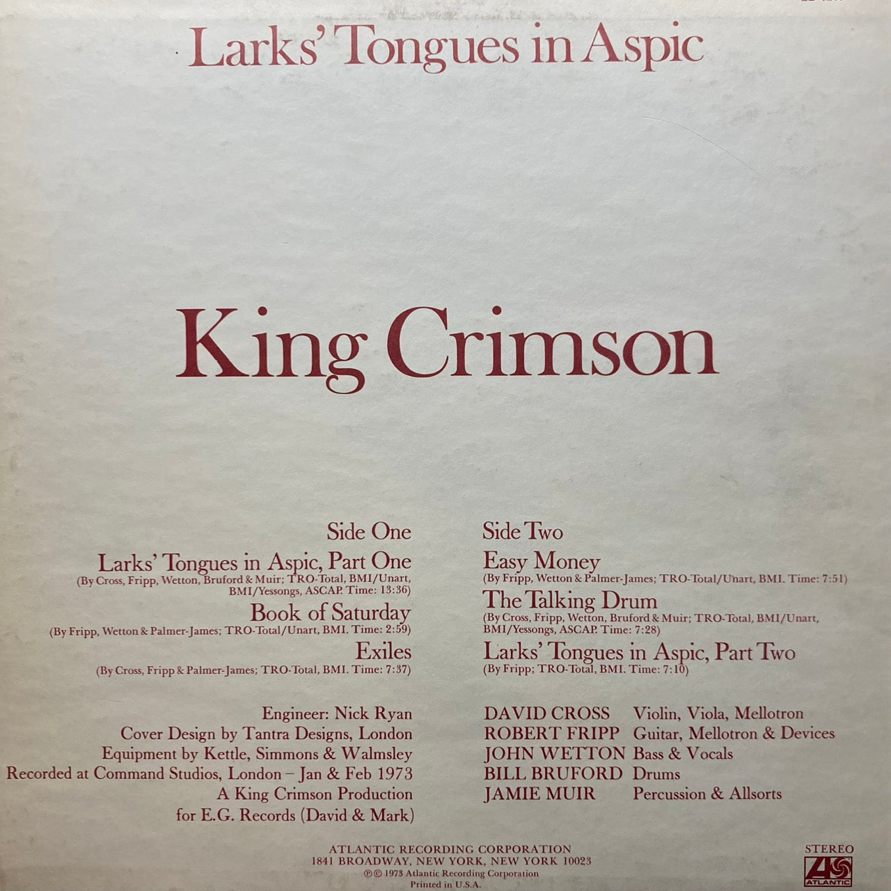 King Crimson - Lark's Tongues in Aspic