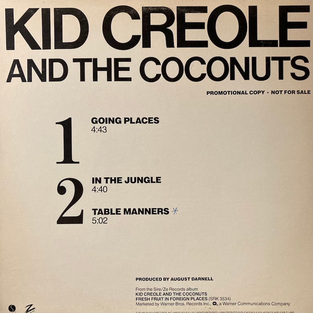 Kid Creole and The Coconuts - Going Places/In The Jungle/Table Manners 12"