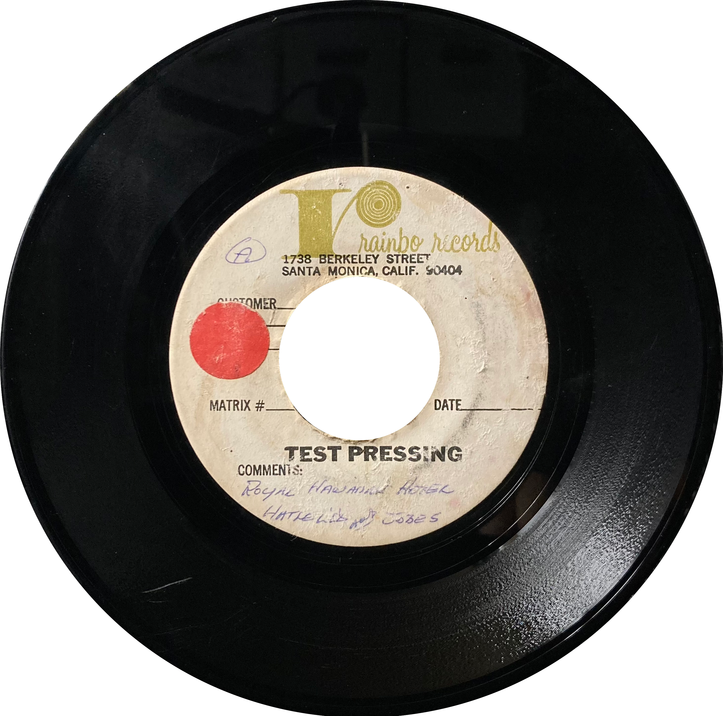 Hatlelid and Jobes - Royal Hawaiian Hotel/Haleiwa Rose [TEST PRESS - 7"]