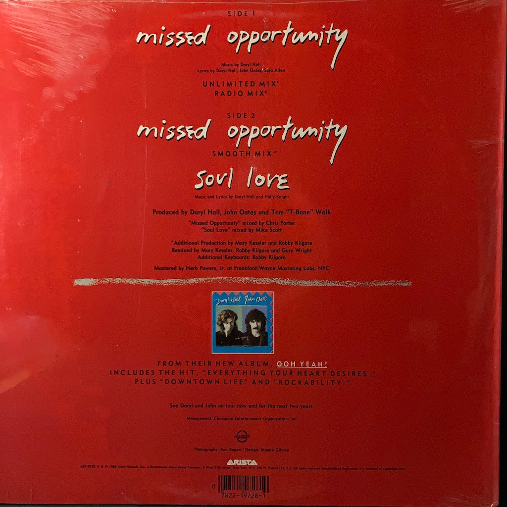 Daryl Hall /John Oates - Missed Opportunity [SEALED]