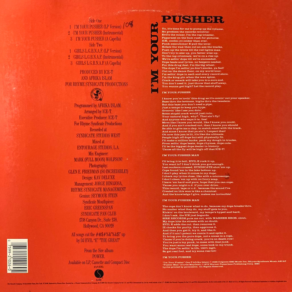 Ice T - I'm Your Pusher/Girls L.G.B.N.A.F. 12"