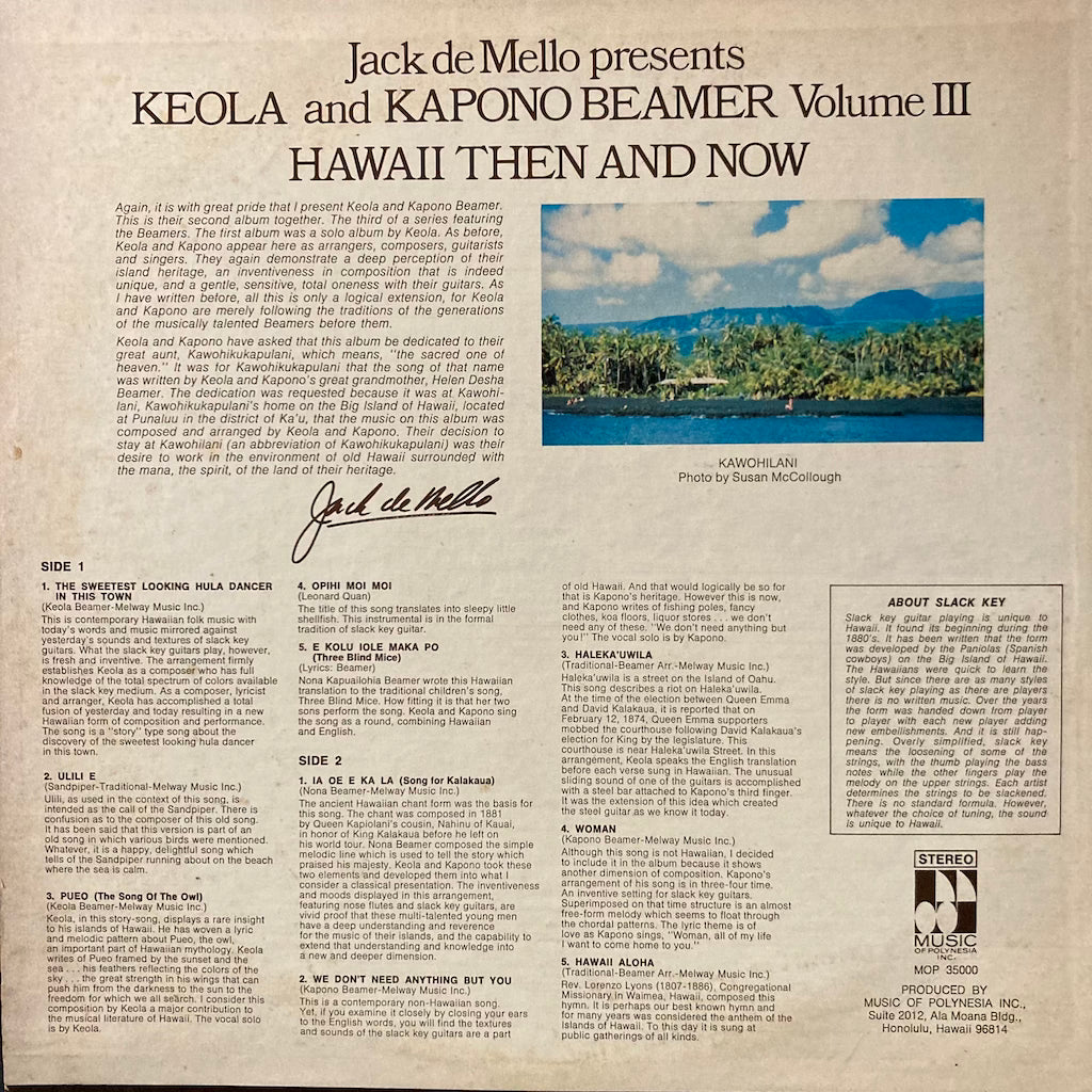 Jack De Mello presentes Keola and Kapono Beamer - Hawaii Then and Now
