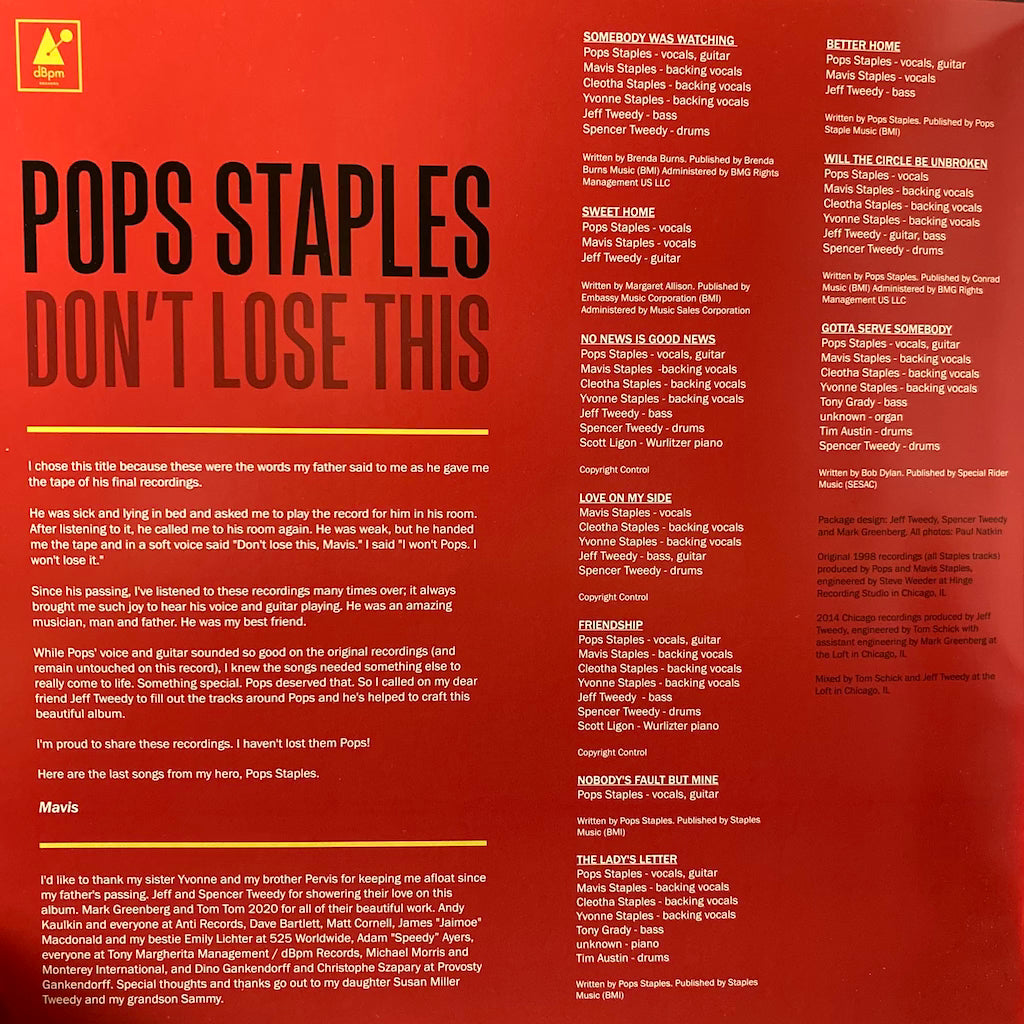 Pops Staples - Don't Lose This