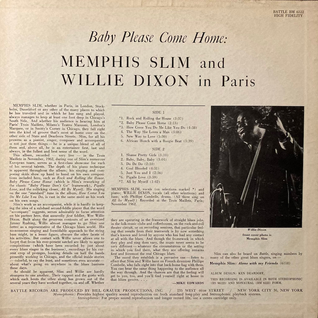 Memphis Slim/Willie Dixon - Baby Please Come Home! Memphis Slim, Willie Dixon in Paris