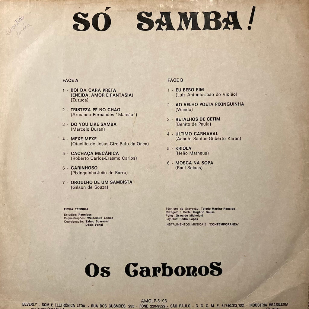Os Carbonos - So Samba !