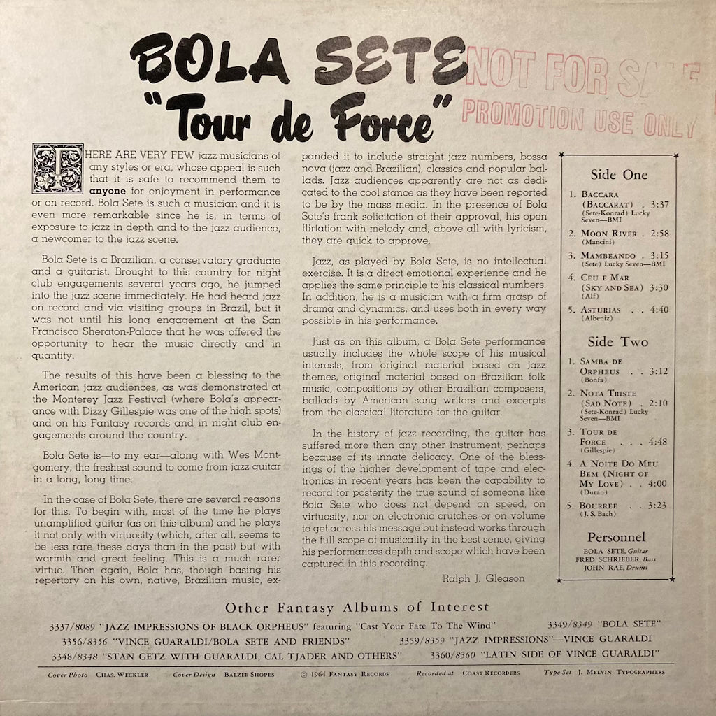 Bola Sete - Tour De Force