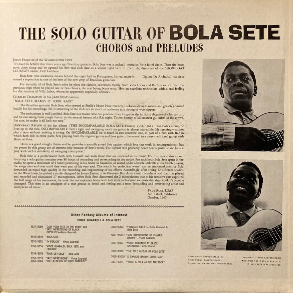 Bola Sete - The Solo Guitar of Bola Sete